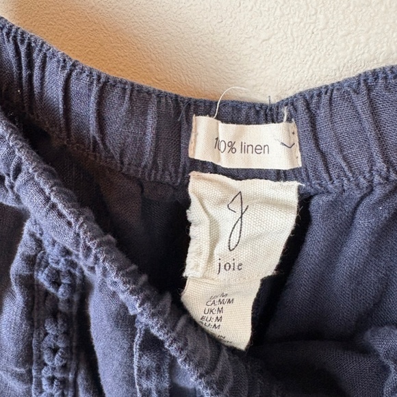 Joie Linen Wide Leg Embroidered Pant - Size Medium - Picture 4 of 5